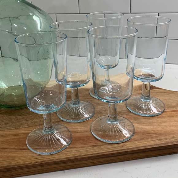 Vintage Dining Vintage Sapphire Blue Stemware Duz Detergent Glasses